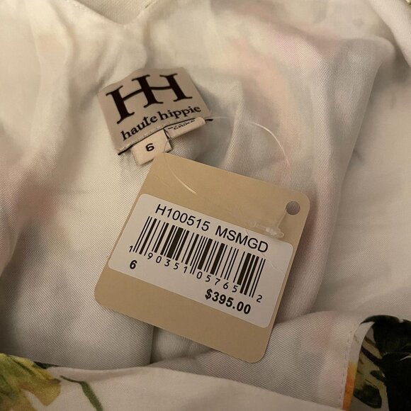 Haute Hippie Endless Summer Dress Size 6 Floral Sleeveless V-neck V-back New - Picture 5 of 9